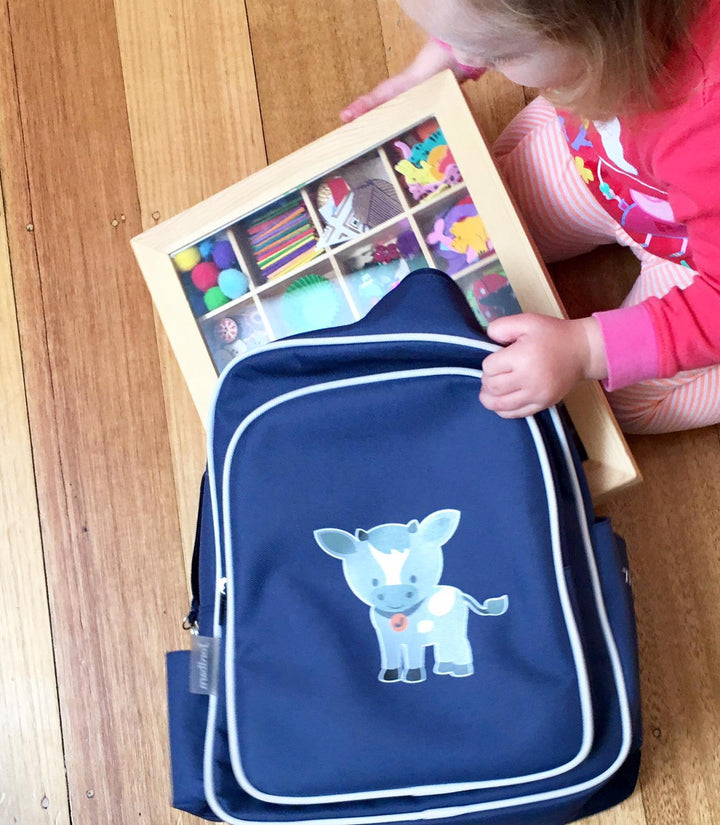 Jordbarn Indigo backpack with Neskkids craft box