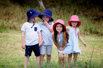 Kids bucket hat - upf 50+ - large magenta - Jordbarn