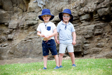 Kids bucket hat - upf 50+ - large indigo - Jordbarn