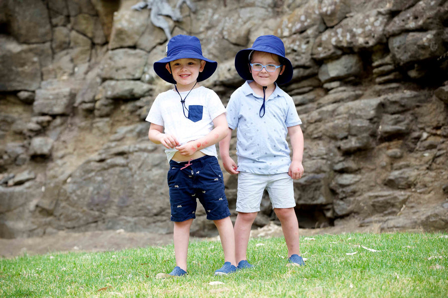 Kids bucket hat - upf 50+ - medium - indigo - Jordbarn